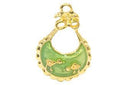 Charm Saga Bolsa Esmaltada Verde con Dorado 20 x 14 mm