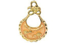 Charm Saga Bolsa Dorada Esmaltada Naranja Claro 20.5 x 14 mm