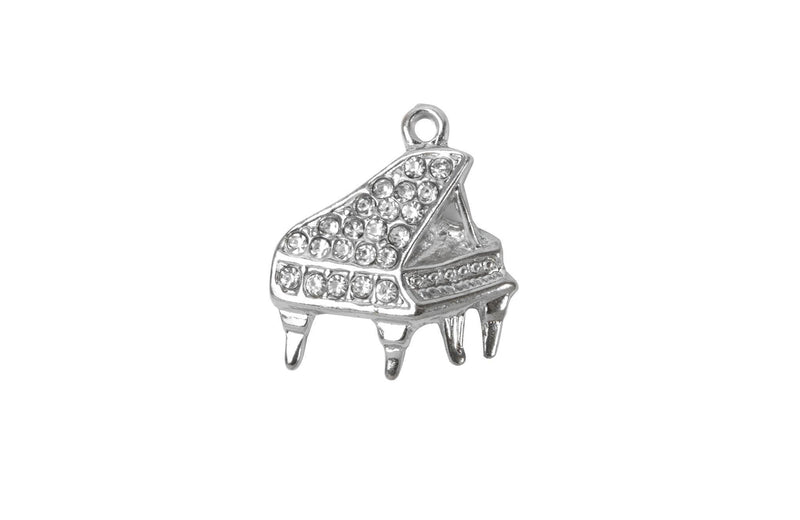 Charm Saga Plateado Piano con Cristales 19x21 mm Mini