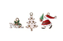 Dijes Saga Set Plateado Navidad Noel Pino Santa Claus