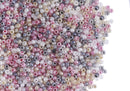 Abalorio Chaquira Calibrada 11.0 color Morado / Beige / Gris / Blanco