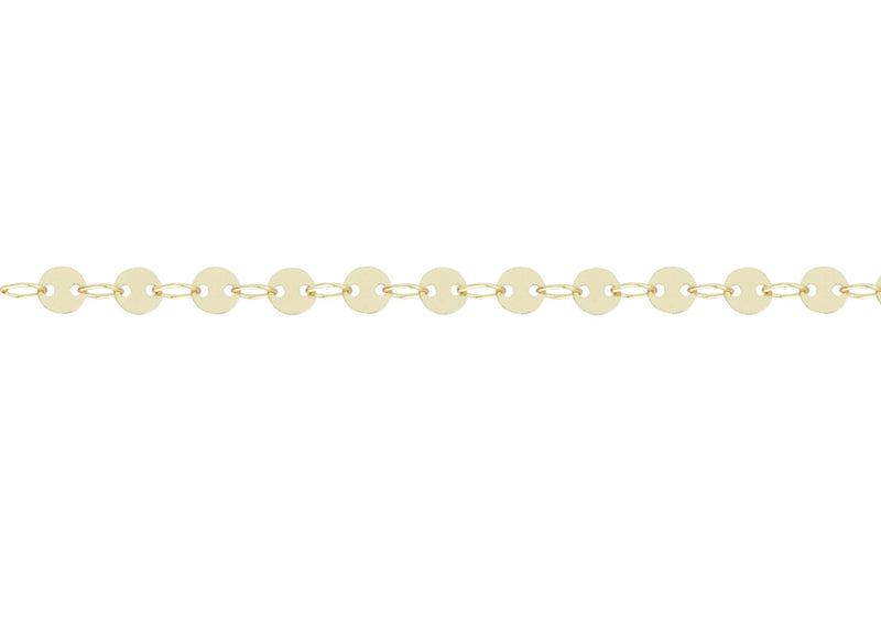 Cadena chapa de oro por metro circulos planos