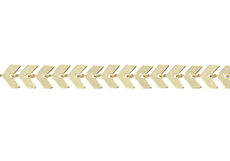 Cadena chapa de oro por metro flechas