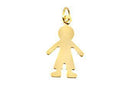 Dije de Laton Silueta de Nino con Argolla Chapa de Oro 14K 12 x 20 mm