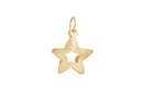 Dije Doble Laton Chapa de Oro 14K Estrella Perforada con Argolla 15 mm