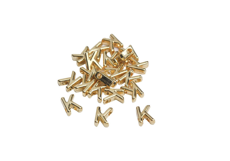 Conectores Separador Chapa de Oro Letra K Dorado 6x5 mm