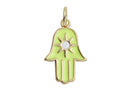 Dije Chapa de Oro Mano de Fatima Color Amarillo con Estrella