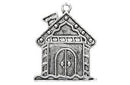 Charm Pewter Plateado Navidad Casa Santa Claus 28 x 22 mm