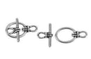 Broche Marinero Pewter Redondo Liso 19x10 mm Plateado