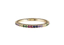 Frau Elegance Anillo Delgado Chapa de Oro con Circonia Rainbow M5