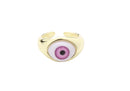 Frau Elegance Anillo Chapa de Oro Ojo Turco Rosa