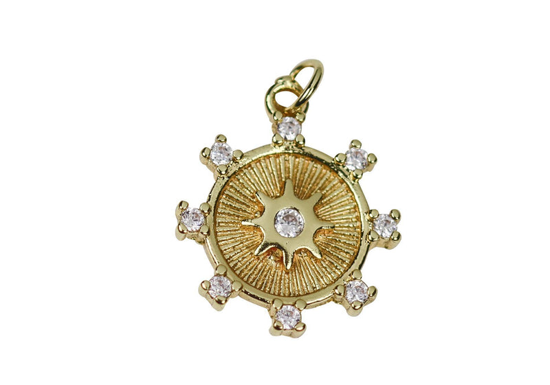 Frau Elegance Dije Chapa de Oro con Circonia Estrella Polar