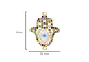 Frau Elegance Dije Chapa de Oro con Circonia Mano de Hamsa Multicolor