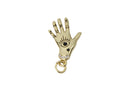 Frau Elegance Dije Chapa de Oro con Circonia Mano con Ojo