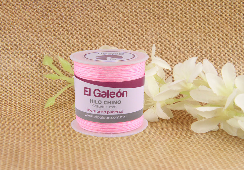 Hilo Chino 1 mm Rosa Pastel para bisutería - El Galeón