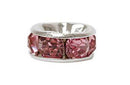 Rondel con Piedra Rosa 8 mm Plateado