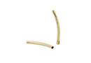 Conectores Separador Tubo Curvo Diamantado de Laton 25 x 1.9 mm Chapa de Oro 14K Empaque Mini
