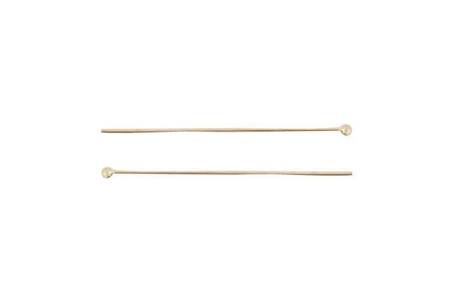 Alfiler Punta Redonda de Laton 35 x 0.7 mm Chapa de Oro 14K Empaque Mini