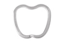 Argolla Metal para Llavero Plateado Manzana 32x30 mm