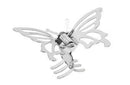 Pinza para Cabello Metal Plateada Mariposa  48x33 mm