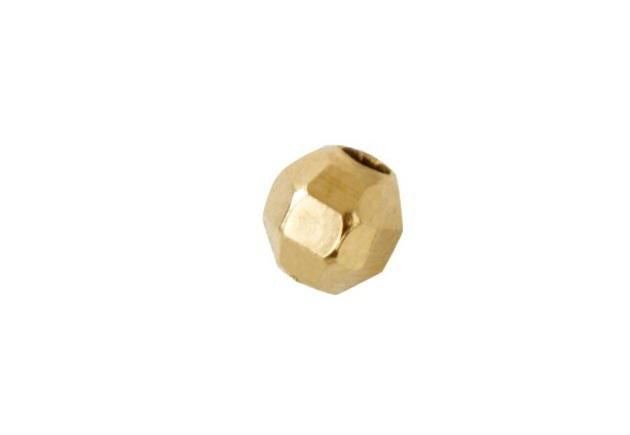 Conectores Separador Redondo Facetado de Laton Chapa de Oro 14K 4 mm Empaque Mini