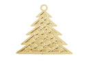 Dije Laton Chapa de Oro 14K Arbol de Navidad sin Argolla 19x15 mm