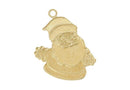 Dije Laton Chapa de Oro 14K Navidad Santa Claus sin Argolla 16x18 mm