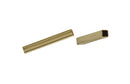 Conectores Separador Laton Chapa de Oro 14K Tubo Cuadrado 2x15 mm