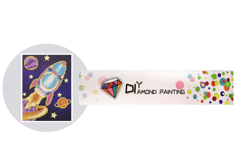 Pintura con Diamantes Cohete y Planetas