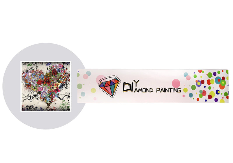 Pintura con Diamantes corazón de flores