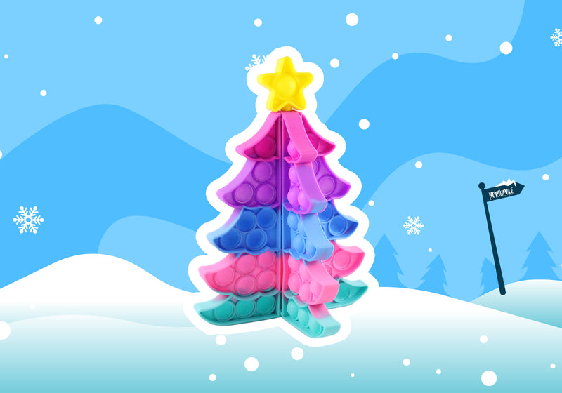 Pop It Pino de Navidad Armable 3D Colores Pastel Jumbo