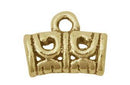 Conectores Separador Chapa de Oro 14K Curvo con Argolla 12x6 mm