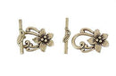 Broche Marinero Pewter Flor Oro Viejo 29 mm
