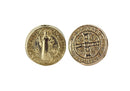 Conectores Separador Pewter Chapa de Oro Medalla Religiosa San Benito 9 mm