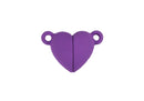Broche imán corazón morado acabado caucho 1 cm