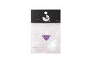 Broche imán corazón morado acabado caucho 1 cm