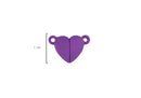 Broche imán corazón morado acabado caucho 1 cm