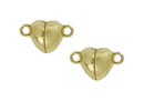 Broche imán corazón dorado 2 piezas .8mm