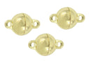 Broche imán redondo color dorado 3 piezas 7 mm