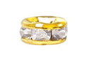 Rondel con Piedra Cristal 8 mm Dorado