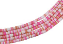Katsuki Cuentas de Caucho 4mm Multicolor Coral/Fucsia/Rojo/Rosa