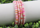 Katsuki Cuentas de Caucho 4mm Multicolor Coral/Fucsia/Rojo/Rosa