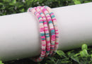 Katsuki Cuentas de Caucho 4 mm Multicolor Fucsia / Rosa Pastel / Beige / Blanco / Turquesa