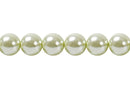 Perla Cristal Tradicional Redonda Lisa 6 mm Verde Claro