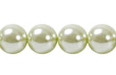 Perla Cristal Tradicional Redonda Lisa 12 mm Verde Claro