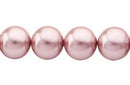Perla Cristal Tradicional Redonda Lisa 12 mm Rosa Vintage
