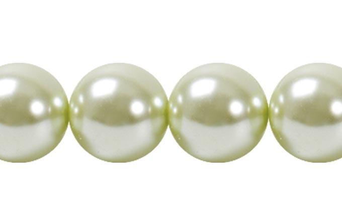 Perla Cristal Tradicional Redonda Lisa 14 mm Verde Claro