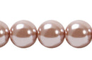 Perla Cristal Tradicional Redonda Lisa 14 mm Durazno