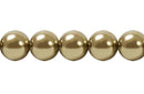 Perla Cristal Tradicional Redonda Lisa 6 mm Cafe Dorado