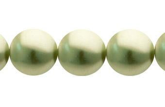 Perla Cristal Tradicional Redonda Lisa 14 mm Verde Olivo